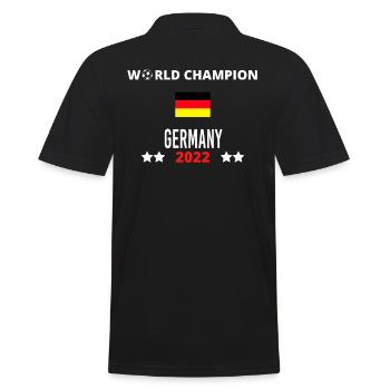 Deutschland Weltmeister 2022 - Männer Poloshirt - Schwarz - Hinten - Kai (181cm)
