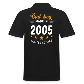 Bad Boy aus dem Jahr 2005 - Männer Poloshirt - Schwarz - Hinten - Kai (181cm)