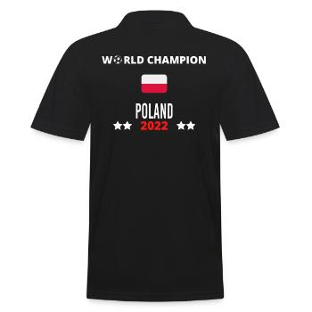 Polen Weltmeister 2022 - Männer Poloshirt - Schwarz - Hinten - Kai (181cm)
