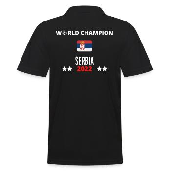 Serbien Weltmeister 2022 - Männer Poloshirt - Schwarz - Hinten - Kai (181cm)