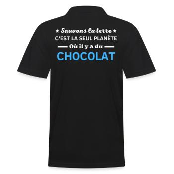 sauvons la terre c'est la seul planète - Polo Homme - noir - Dos - Kai (181cm)