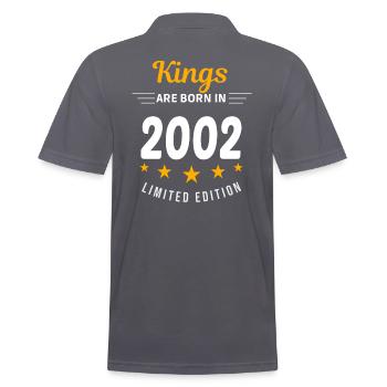 Kings ARE BORN IN 2002 - Men's Polo Shirt - charcoal grey - Back - Nico (186cm)