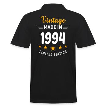 Vintage made in 1994 - Men's Polo Shirt - black - Back - Kai (181cm)