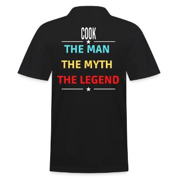 Der Mann Der Mythos Die Legende COOK - Männer Poloshirt - Schwarz - Hinten - Kai (181cm)