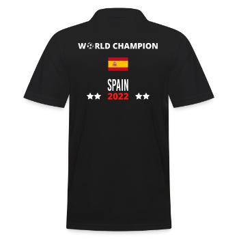 Spanien Weltmeister 2022 - Männer Poloshirt - Schwarz - Hinten - Kai (181cm)