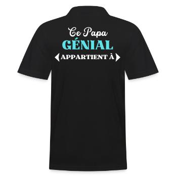 AJOUTEZ PRÉNOMS personalisable CE PAPA GÉNIAL - Polo Homme - noir - Dos - Kai (181cm)