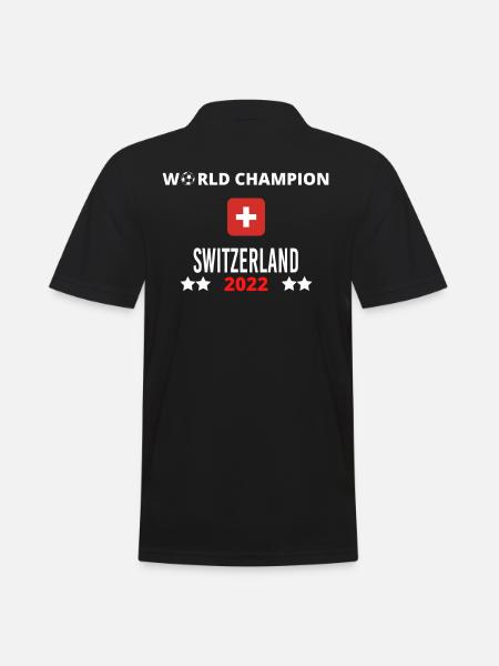 Schweizer Weltmeister 2022 - Männer Poloshirt - Schwarz