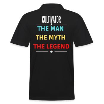 The Man The Myth The Legend CULTIVATOR - Men's Polo Shirt - black - Back - Kai (181cm)