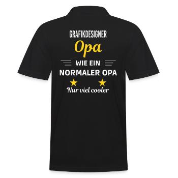 Opa wie normaler nur viel cooler Grafikdesigner - Männer Poloshirt - Schwarz - Hinten - Kai (181cm)