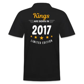 Könige SIND 2017 GEBOREN - Männer Poloshirt - Schwarz - Hinten - Kai (181cm)