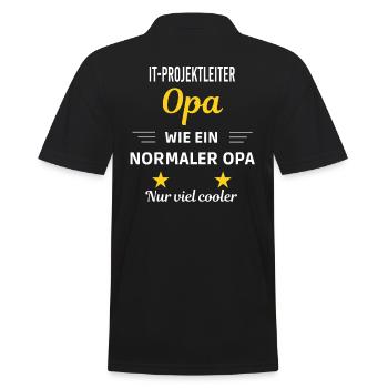 Opa ein normaler nur viel cooler IT-Projektleiter - Männer Poloshirt - Schwarz - Hinten - Kai (181cm)