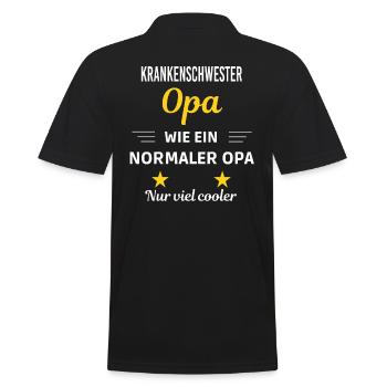 Opa ein normaler nur viel cooler Krankenschwester - Männer Poloshirt - Schwarz - Hinten - Kai (181cm)