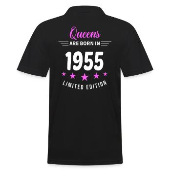 QUEENS ARE BORN IN 1955 - Men's Polo Shirt - black - Back - Kai (181cm)