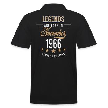 Legenden werden im November 1966 geboren - Männer Poloshirt - Schwarz - Hinten - Kai (181cm)