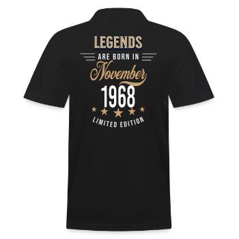 Les légendes sont nées en novembre 1968 - Polo Homme - noir - Dos - Kai (181cm)