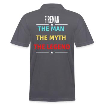 L’homme Le mythe La légende FIREMAN - Polo Homme - charbon - Dos - Nico (186cm)