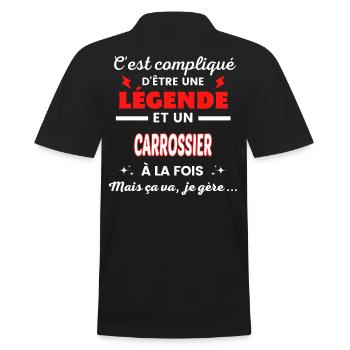 C'est compliqué phrase drôle CARROSSIER - Polo Homme - noir - Dos - Kai (181cm)