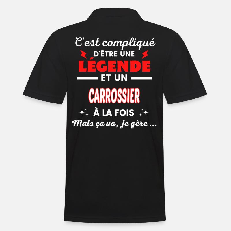 C'est compliqué phrase drôle CARROSSIER - Polo Homme - noir