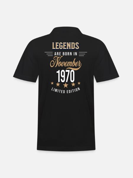 Les légendes sont nées en novembre 1970 - Polo Homme - noir