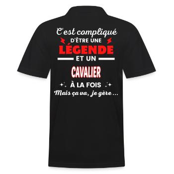 C'est compliqué phrase drôle CAVALIER - Polo Homme - noir - Dos - Kai (181cm)