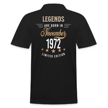 Legenden werden im November 1972 geboren - Männer Poloshirt - Schwarz - Hinten - Kai (181cm)