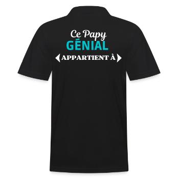 AJOUTEZ PRÉNOMS personalisable CE PAPY GÉNIAL - Polo Homme - noir - Dos - Kai (181cm)