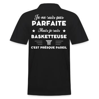 je ne suis pas parfaite basketteuse humour - Polo Homme - noir - Dos - Kai (181cm)