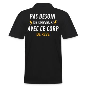 PAS BESOIN de cheveux avec ce corp de rêve - Polo Homme - noir - Dos - Kai (181cm)