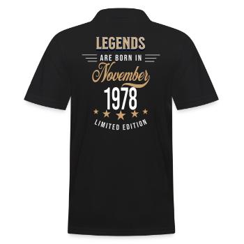 Legenden werden im November 1978 geboren - Männer Poloshirt - Schwarz - Hinten - Kai (181cm)