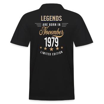 Legenden werden im November 1979 geboren - Männer Poloshirt - Schwarz - Hinten - Kai (181cm)