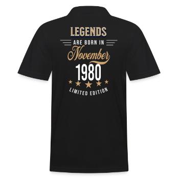Legends are born in November 1980 - Men's Polo Shirt - black - Back - Kai (181cm)