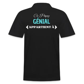 AJOUTEZ PRÉNOMS CE PAPY GÉNIAL APPARTIENT À - Polo Homme - noir - Dos - Kai (181cm)