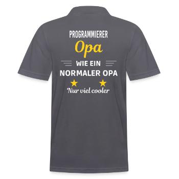 Opa wie ein normaler nur viel cooler Programmierer - Männer Poloshirt - Anthrazit - Hinten - Nico (186cm)