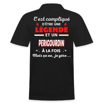C'est compliqué phrase drôle PERIGOURDIN - Polo Homme - noir - Dos - Kai (181cm)