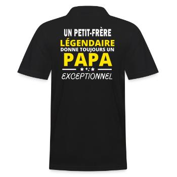 PETIT-FRÈRE légendaire drôle papa exceptionnel - Polo Homme - noir - Dos - Kai (181cm)