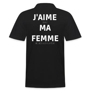 J'AIME MA FEMME pêche - Polo Homme - noir - Dos - Kai (181cm)