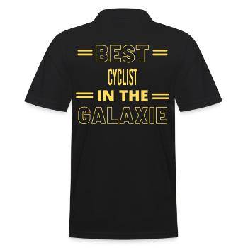 Beste aller Zeiten IN THE GALAXIE CYCLIST - Männer Poloshirt - Schwarz - Hinten - Kai (181cm)