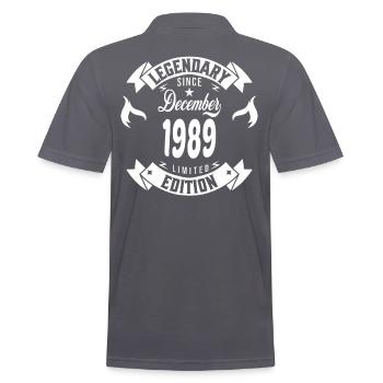 Legendär seit Dezember 1989 - Männer Poloshirt - Anthrazit - Hinten - Nico (186cm)