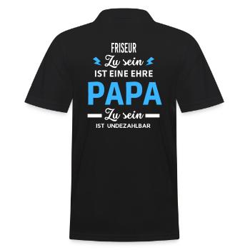 Zu sein ist eine ehre Papa ist undezahlbar Friseur - Männer Poloshirt - Schwarz - Hinten - Kai (181cm)