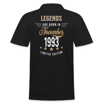 Legenden werden im November 1993 geboren - Männer Poloshirt - Schwarz - Hinten - Kai (181cm)
