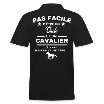 pas facile d'être cavalier et Oncle - Polo Homme - noir - Dos - Kai (181cm)