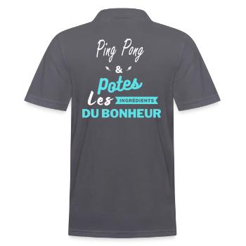 potes les ingrédients du bonheur Ping Pong - Polo Homme - charbon - Dos - Nico (186cm)