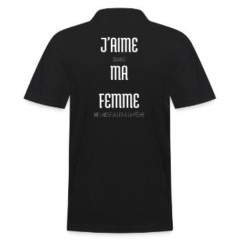 J'AIME MA FEMME pêche - Polo Homme - noir - Dos - Kai (181cm)