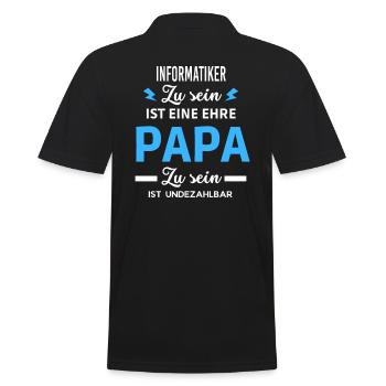 Zu sein ist ehre Papa ist undezahlbar Informatiker - Männer Poloshirt - Schwarz - Hinten - Kai (181cm)