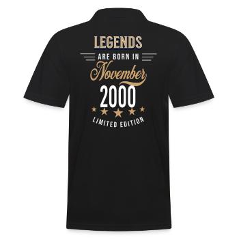 Legends are born in November 2000 - Men's Polo Shirt - black - Back - Kai (181cm)