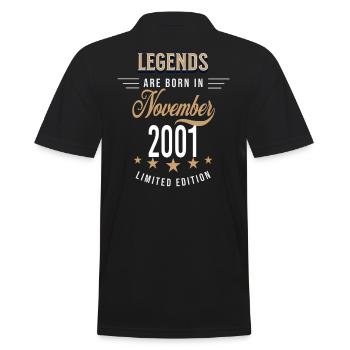 Legends are born in November 2001 - Men's Polo Shirt - black - Back - Kai (181cm)