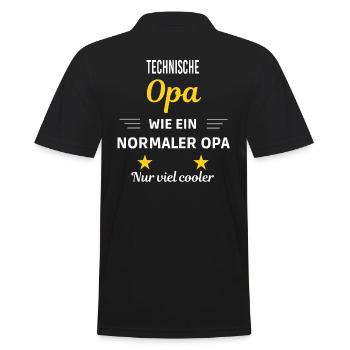 Opa wie ein normaler nur viel cooler Technische - Männer Poloshirt - Schwarz - Hinten - Kai (181cm)
