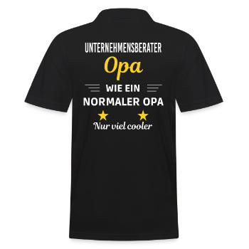 Opa normaler nur viel cooler Unternehmensberater - Männer Poloshirt - Schwarz - Hinten - Kai (181cm)