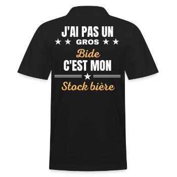 J'ai pas un Gros Bide c'est mon stock bière - Polo Homme - noir - Dos - Kai (181cm)