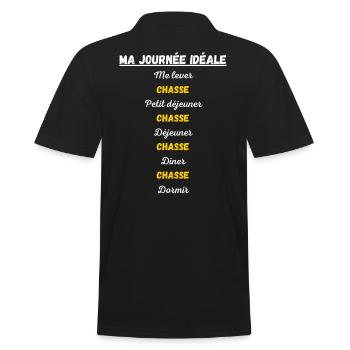 chasse ma journée idéale - idée cadeau - Polo Homme - noir - Dos - Kai (181cm)